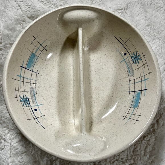Franciscan Other - Franciscan Atomic Oasis 8” Across X 2” High Divided Serving Bowl